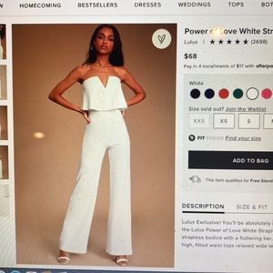 LuLus Power of Love White Strapless Jumpsuit